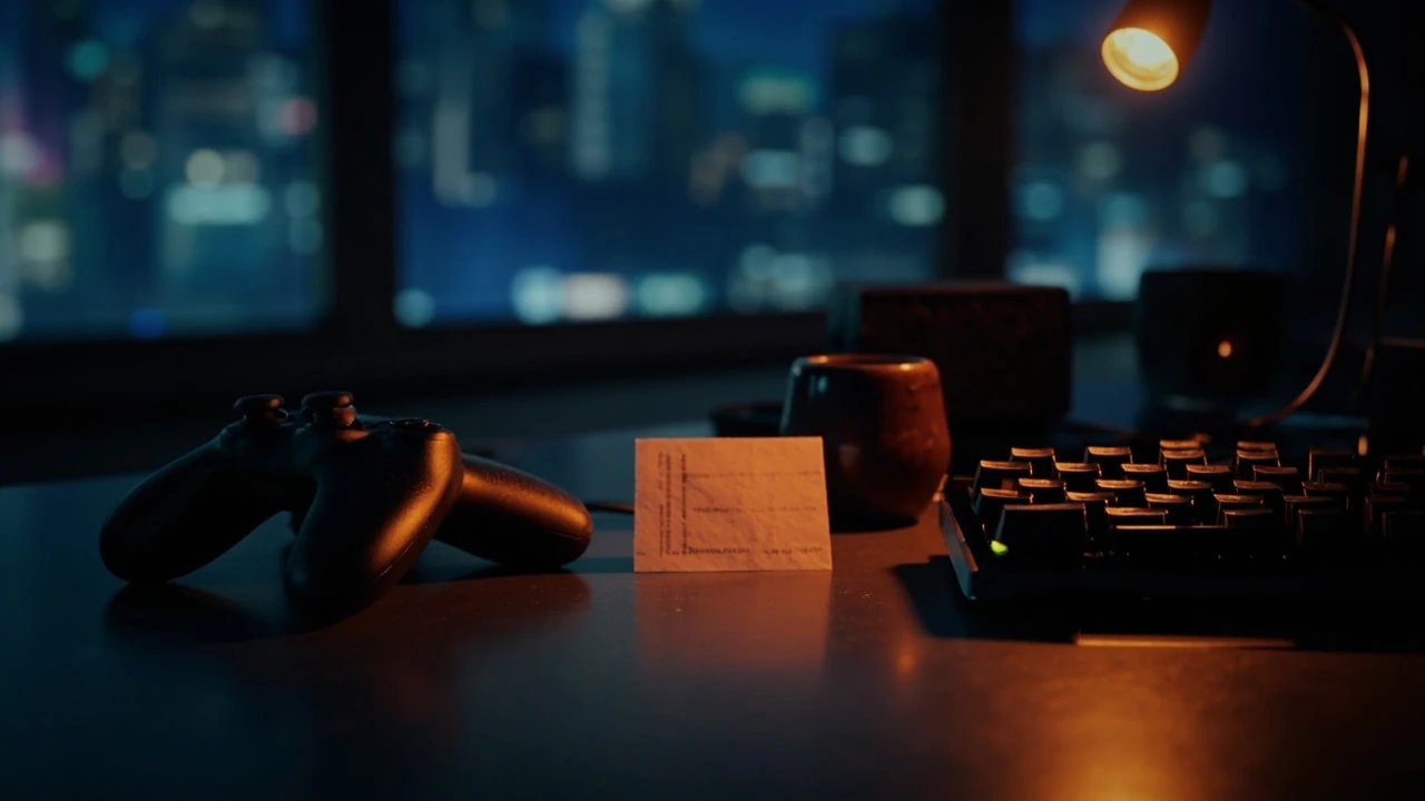 GTA 4 cheat codes reference card with a controller and keyboard beside a darkened Liberty City skyline