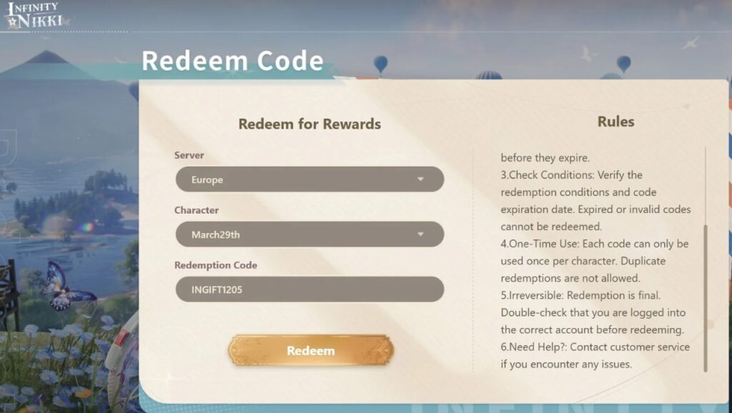 Infinity Nikki Codes